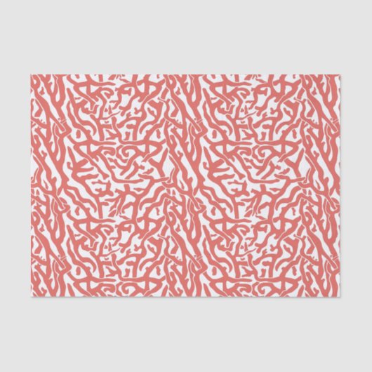 Muster des Korallenriffs Nautical Pink White V2 Seidenpapier (Vorderseite)