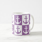 Muster des Kreuzschiffs - Lila und weiß Kaffeetasse (VorderseiteRechts)