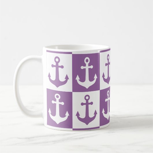 Muster des Kreuzschiffs - Lila und weiß Kaffeetasse (Links)