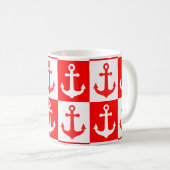 Muster des Kreuzschiffs - rot und weiß Kaffeetasse (VorderseiteRechts)