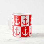 Muster des Kreuzschiffs - rot und weiß Kaffeetasse (Vorderseite Links)