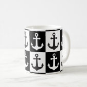 Muster des Kreuzschiffs - Schwarz/Weiß Kaffeetasse (VorderseiteRechts)