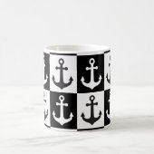 Muster des Kreuzschiffs - Schwarz/Weiß Kaffeetasse (Mittel)