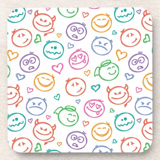 Muster des Lächelns Getränkeuntersetzer (Vorderseite)