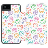 Muster des Lächelns Incipio iPhone Geldbeutel-Hülle (Folio Geöffnet)