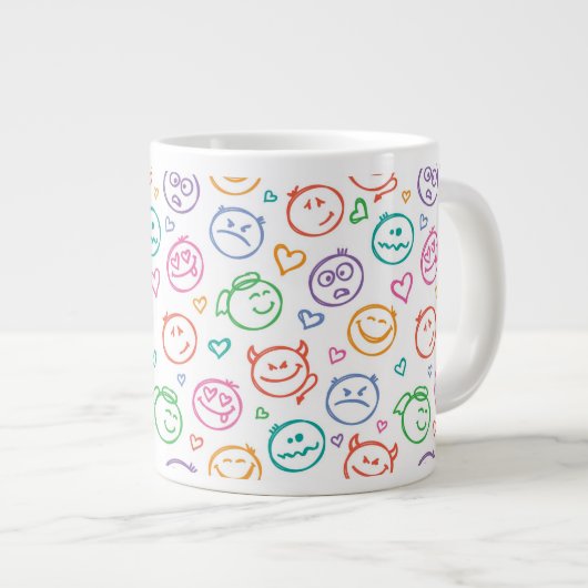 Muster des Lächelns Jumbo-Tasse (Vorderseite Rechts)