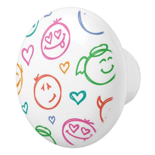 Muster des Lächelns Keramikknauf (Rechts)