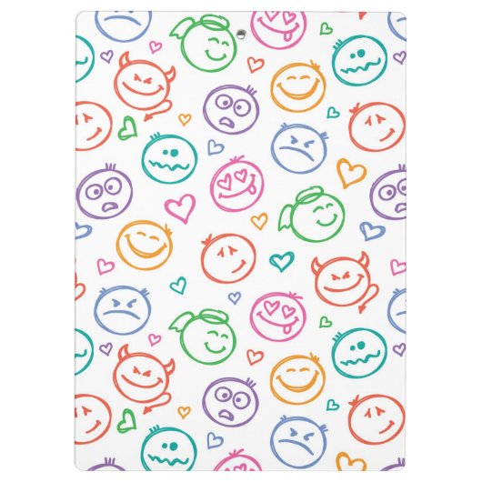 Muster des Lächelns Klemmbrett (Rückseite)