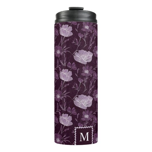 Muster des lila Glitzer Thermosbecher (Vorderseite)