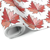 Muster des modernen kanadischen Ahornblattes ID107 Geschenkpapier (Rolleneckpunkt)