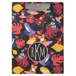 Muster des Monogramms der Liebhaber-Frosch- Klemmbrett