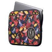 Muster des Monogramms der Liebhaber-Frosch-| Laptopschutzhülle (Vorderseite Links)