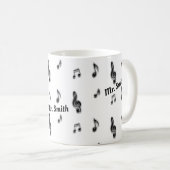 Muster des Musical Notes Music Teacher Vielen Dank Kaffeetasse (VorderseiteRechts)