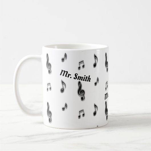 Muster des Musical Notes Music Teacher Vielen Dank Kaffeetasse (Links)