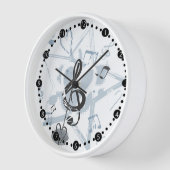 Muster des Musical Star Notes Designer Wanduhr (Winkel)
