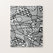 Muster des Musters "Schwarz-Weiß-Doodle" 02 Puzzle (Vertikal)