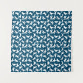 Muster des Musters "White and Blue Seamless Crab" Wandteppich (Vorderseite (Horizontal))