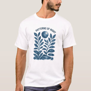 Muster des Nachtblattmond-Studie-T-Shirts T-Shirt