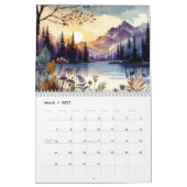 Muster des Natur Wasserfarbener Landschaftskalende Kalender (Mär 2027)