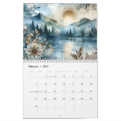 Muster des Natur Wasserfarbener Landschaftskalende Kalender (Feb 2027)