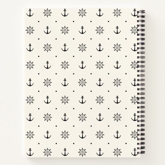 Muster des Nautical Anchor Wheels Notizblock (Rückseite)