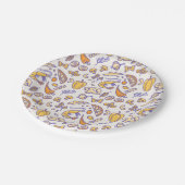 Muster des niedlich-handgezogenen Speiserestaurant Pappteller (Schrägansicht)