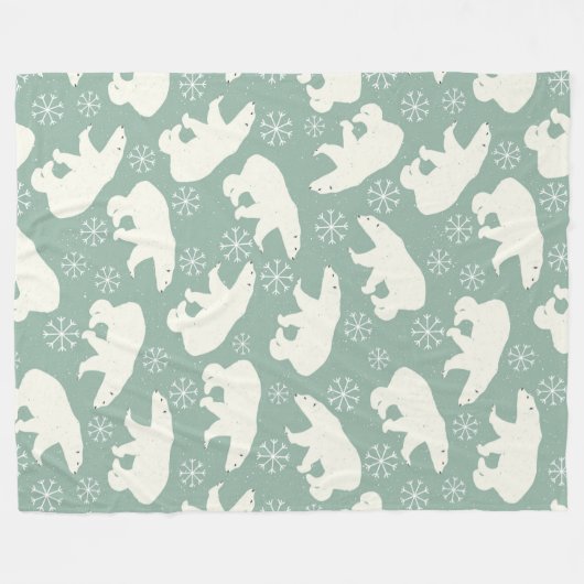 Muster des Polarbären Fleecedecke (Vorderseite (Horizontal))