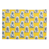 Muster des Polarbärs auf Gelb Kissenbezug (Rückseite)