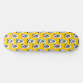 Muster des Polarbärs auf Gelb Skateboard (Horizontal)