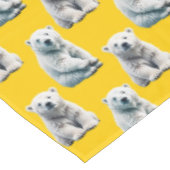 Muster des Polarbärs auf Gelb Tischdecke (Schrägansicht)