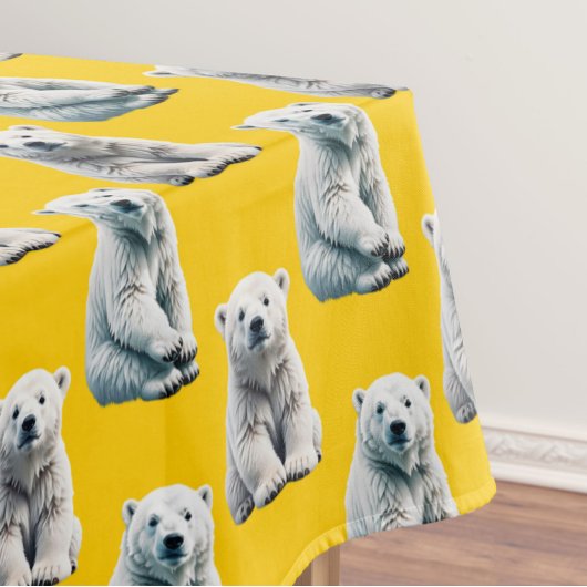 Muster des Polarbärs auf Gelb Tischdecke