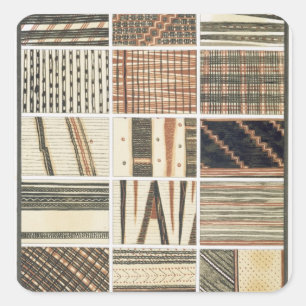 Muster des polynesischen Tapa vom Koch Quadratischer Aufkleber