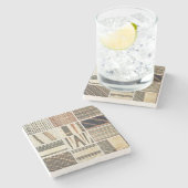 Muster des polynesischen Tapa vom Koch Steinuntersetzer (Seitenansicht)