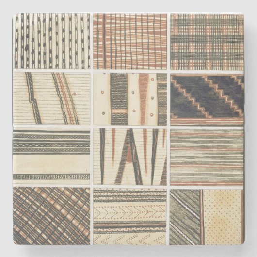 Muster des polynesischen Tapa vom Koch Steinuntersetzer (Vorderseite)