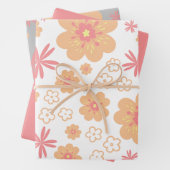 Muster des Retro-Floral und Schlicht rosa Geschenkpapier Set (Beispiel)