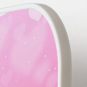 Muster des rosa und weißen Herzens Modernes Monogr Pickleball Schläger (Linke Seite)