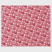 Muster des roten Herzens Geschenkpapier (Flach)