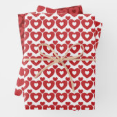 Muster des roten Herzens Geschenkpapier Set (Beispiel)