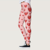 Muster des roten Herzens Leggings (Links)
