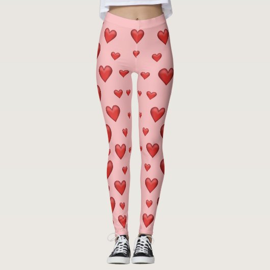 Muster des roten Herzens Leggings (Vorderseite)