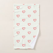 Muster des roten Herzens, Niedlich, Liebe Badhandtuch Set (Handtuch)