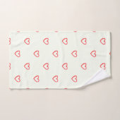 Muster des roten Herzens, Niedlich, Liebe Badhandtuch Set (Handtuch)