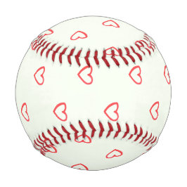 Muster des roten Herzens, Niedlich, Liebe Baseball