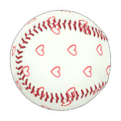 Muster des roten Herzens, Niedlich, Liebe Baseball (Vorderseite Links)