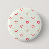 Muster des roten Herzens, Niedlich, Liebe Button (Vorderseite)