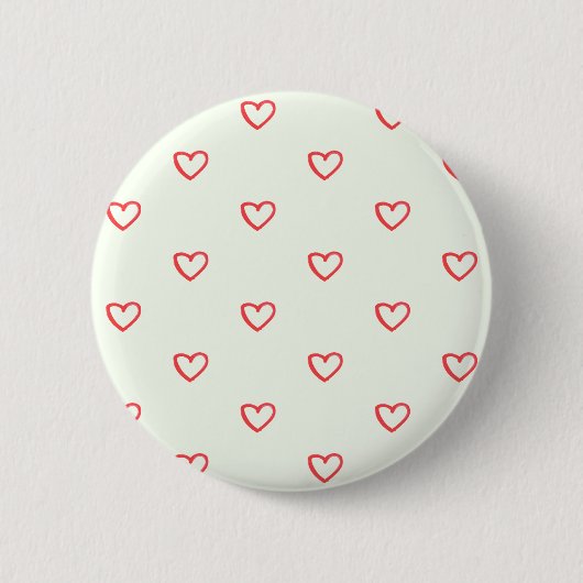 Muster des roten Herzens, Niedlich, Liebe Button (Vorderseite)