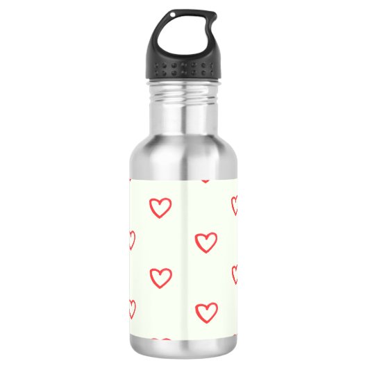 Muster des roten Herzens, Niedlich, Liebe Edelstahlflasche (Vorderseite)