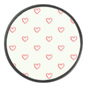 Muster des roten Herzens, Niedlich, Liebe Eishockey Puck (Vorderseite)