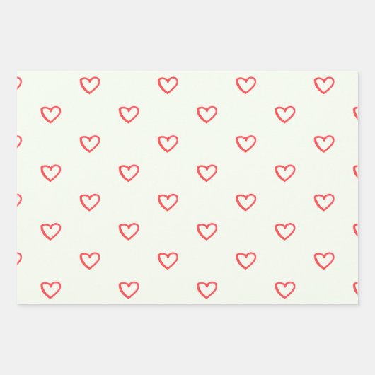 Muster des roten Herzens, Niedlich, Liebe Geschenkpapier Set (Vorderseite 2)