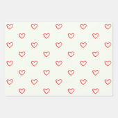 Muster des roten Herzens, Niedlich, Liebe Geschenkpapier Set (Vorderseite)